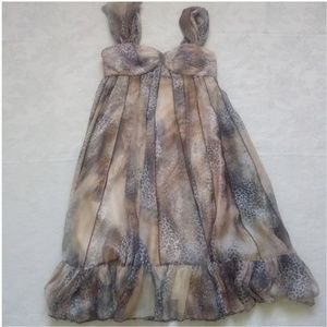 Alberto Makali flowy swing leopard ruffle hem Bustier